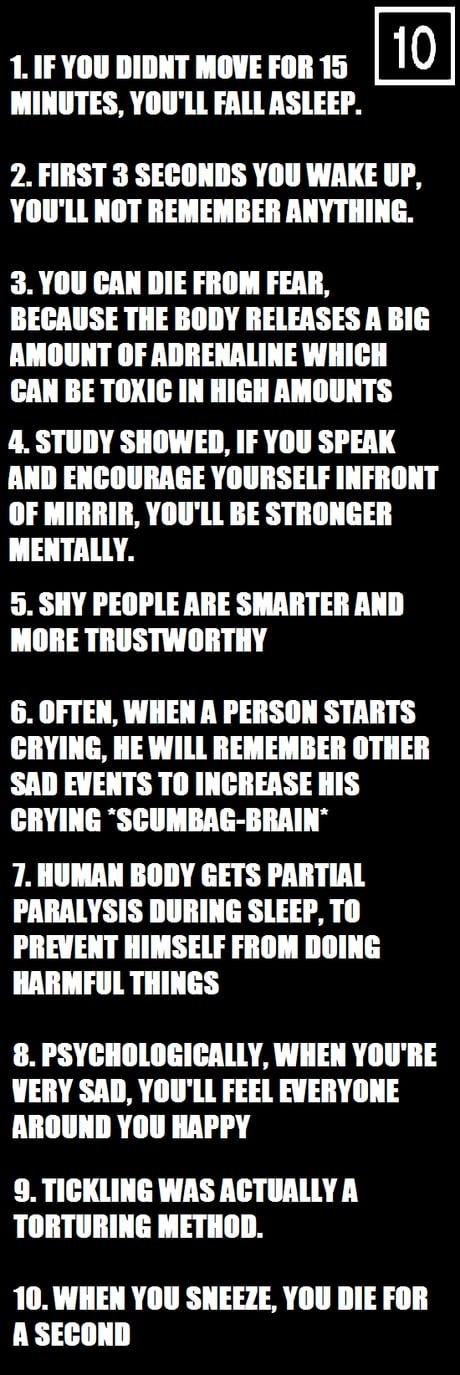 10 psychological facts_